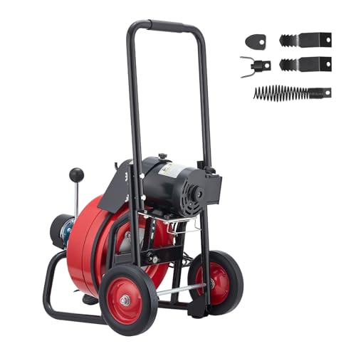 VEVOR Drain Cleaner Machine 100 FT x 3/8 Inch Auto Feed Sewer Snake Auger - style: 100 FT x 3/8''