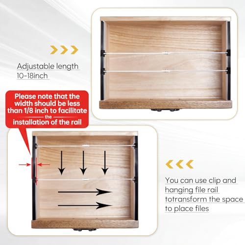 12 Pcs Metal Adjustable File Cabinet Rails Set, Silver,18-32.5 Inch - color: Silver, size: 18-32.5 Inch