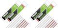 Tracer Pencil Refills - 12 x 2.8mm High-Visibility Coloured Leads for Deep Hole Pencil. 6 x Red, 6 x White. (Pack of 2) - size: pkg of 12 (Pack of 2)