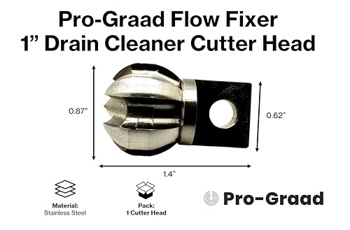 Flow Fixer Drain Cleaner Cutter Head 1", Ball, Slotted, for 1-1/4"-2" Pipes - style: 1" (for 1-1/4" Pipes) Drain Cleaner Cutter Head