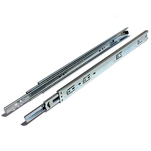 GlideRite Hardware 1835-ZC-1 18 Side Mount 35mm Full Extension Drawer Slides with 1 inch Over-Travel 1 Pack 1", 70 lb, Silver