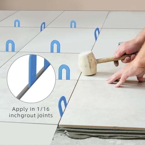 1/16 Inch Plastic Horseshoe Shims U Tile Spacers, Tile Leveling System Tile Spacers, for Tile Leveling System Floor Wall Tile Installation, 300 PCS - size: 1/16"