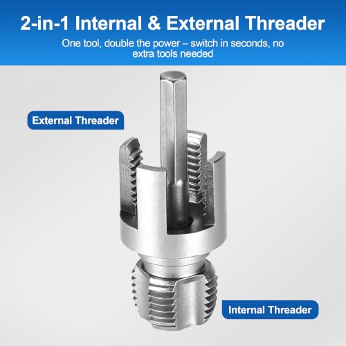 3 Pcs PVC Pipe Threader Kit – Integrated Internal & External Threading Tool