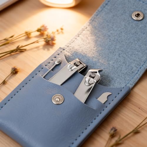 20PC Nail Care Kit,Professional Manicure Set，Nail Clippers Bulk - color: Blue