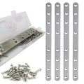 QSJ 4 Pack Flat Straight Bracket Mending Plate for Wood Stainless Steel Straight Brackets 242mm / 9.5" Wood Brace with Screws - size: Silver, 9.5 Inch