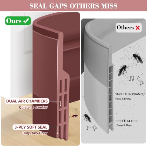 78'' Under Door Draft Stopper, Strong Adhesive, Blocks Draft & Dust - color: Brown, size: 2" W x 78" L( 50mm x 2M)