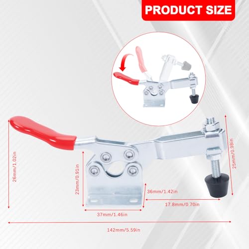 201B Horizontal Toggle Clamps with 90 KG Holding Capacity, 10 PK - style: 201B,10PK