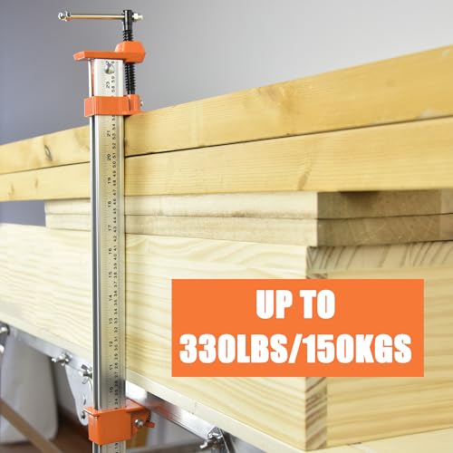FEIRONG Heavy Duty 24" Bar Clamps 2-Pack - Professional Grade, Quick-Release, 330LB Load Limit, Built-in Ruler, 90° Angled Jaws for DIY Woodworking & Cabinet Installation | Fits 20.5" Work Range - size: Orange 24-inch 2 Pack