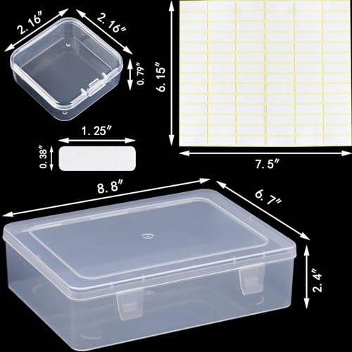 Bead Organizer and Storage Box, 30Pcs Small Clear Plastic Storage Containers 1 Large Craft Organizer Box 1 Sheet Label Sticker, Mini Storage Box for Jewelry Making Diamonds Arts Screws Seeds - size: 1 Pack - 30 Pcs (2.16" x 2.16" x 0.78")