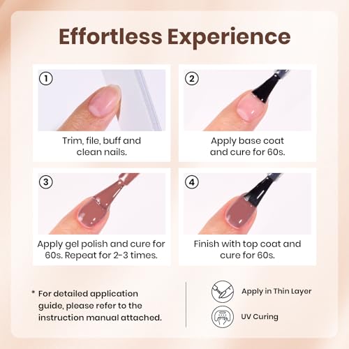 Beetles Nude Gel Polish Set, Skin Tones Collection, 6 Colors - color: 0-0-1 Colors Mauve