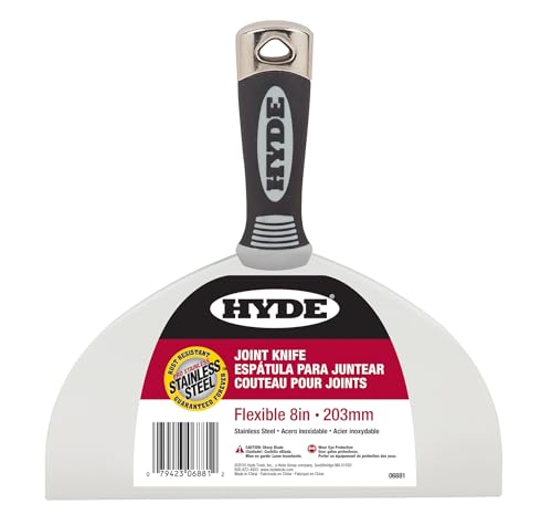Hyde 4, 5, 6, and 8 Inch Pro Stainless, Flexible, One-Piece, Rust Resistant, Metal Joint Knife with Hammerhead End & Ergonomic Comfort Grip Handle, Versatile in Many Home Improvement Tasks, 06893 - size: 4/5/6/8 Inch Kit