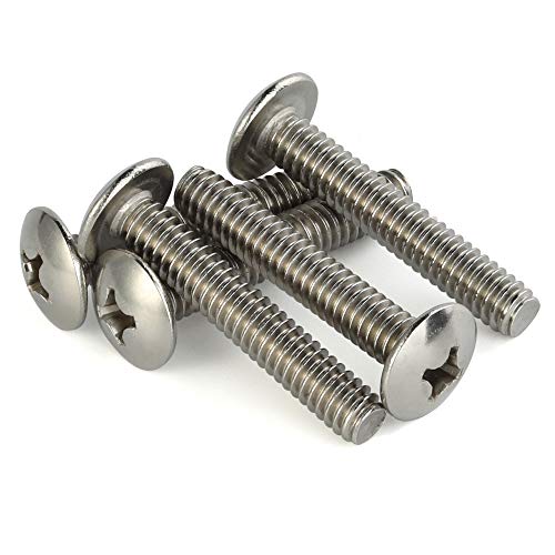 Mellewell #8-32 x 2" Truss Head Machine Screws, Full Thread, 18-8 Stainless Steel, Quantity 50 - color: Silver, size: #8-32 x 2"