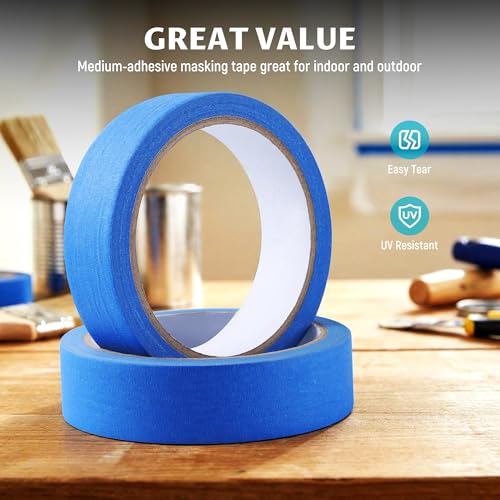 Lichamp 1 inch Blue Painters Tape Blue Masking Paper
