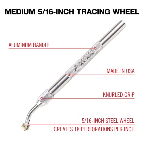 Excel Blades Pounce Wheel Set of 3, Stainless Steel, Aluminum Handles - color: Pounce Wheel Set