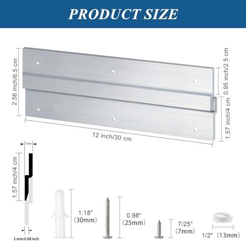 Funrous 12 Pack French Cleat Hanger Z Bar Wall Mounting Screws Set, 12 Inch - size: 12 Inch