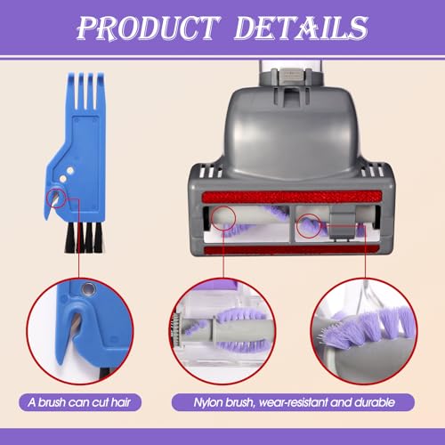 Upgraded Pet Hair Power Brush Tool Attachment for Shark Navigator Lift-Away Deluxe Upright NV360 NV350 NV352 NV356E NV370 NV22L UV420 UV410 UV440 Vacuum Replacement Parts Numbers 119FFJ Purple