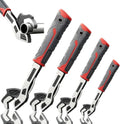 Self Adjusting Pipe Wrench, 6” 8” 10” 12" Pipe Wrench Set, Plumbers Wrench with Self Tightening Function for 9/32" to 1-11/16" (7-43mm) Pipe Fittings, Standard Nuts and Irregular Nut