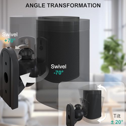 WALI Small Surround Sound Speaker Mount with Adjustable Swivel Tilt Angle - size: Small