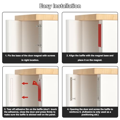 Magnetic Door Catch, Drawer Magnets to Stay Closed, Jiayi 30 LB 2 Pack Cabinet Door Magnets for Closures Wardrobe Cabinets Closet Closing - color: Sliver