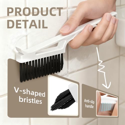 CLEANGOR Grout Cleaner Brush V Shape, Stiff Grout Cleaning Brushes for Tile