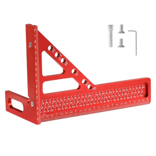 3D Multi-Angle Measuring Ruler,Extended Upgrade Version 22.5°-90°Woodworking Metal Layout,Marking,Aluminum Alloy Square Tools with Angle Pin for DIY,Engineer,Carpenter,Construction