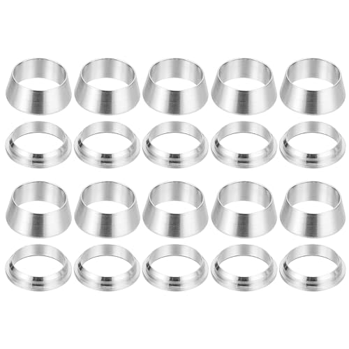 PATIKIL 3/8" Tube OD 304 Stainless Steel Compression Tube Fitting Sleeve, 20 Pack Double Ferrule Ring Tubing Fitting Assortment Kit, Silver - size: 3/8 Inch