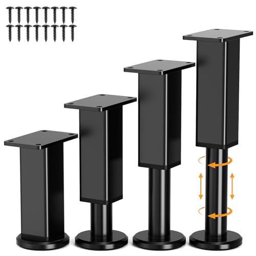 Furniture Legs 4 Pcs, Adjustable Metal Replacement Feet, 4.8-7.8 in - size: 4.8-7.8 inch