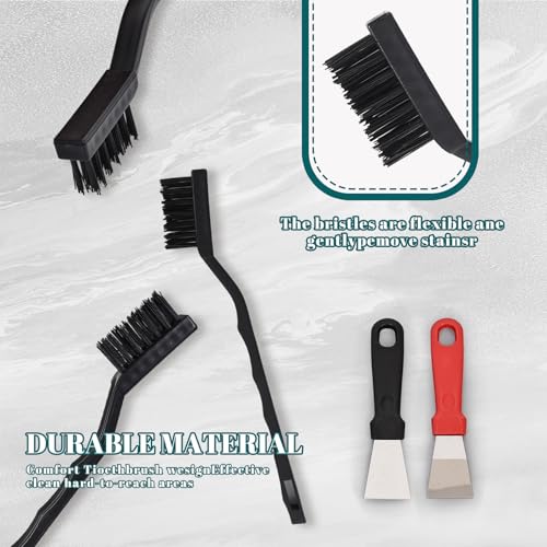 12 Pcs Mini Nylon Brush Set, Nylon Scratch Brush with Curved Handle - style: Nylon