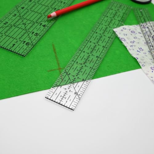 Sewing Rulers Quilting Ruler,Acrylic Quilting Templates,Sewing Tools Accessories Supplies for Patchwork Precision Fabric Cutting 4pcs(1x6,3x17,1.5x17,1.5x10inch) - color: Black