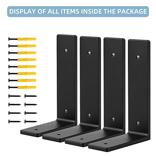 6"x 4"Shelf Brackets,L Shelf Brackets, die-cast Formation, Vertical Angle, Premium Alloy Metal Heavy Duty Shelf Bracket, high Strength Mounting Hardware Included, Corner Brace Joint,Pack of 4 - size: 6 inch x 4 inch die-cast