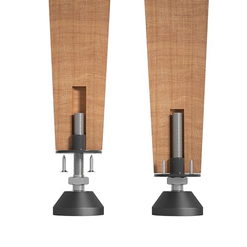 Heavy Duty Furniture Levelers - Dual Thread Design with Nut Kit - Adjustable Feet for Tables, Cabinets, Chairs, Workbench, Sofa - Supports 1420LBs - 4 Packs