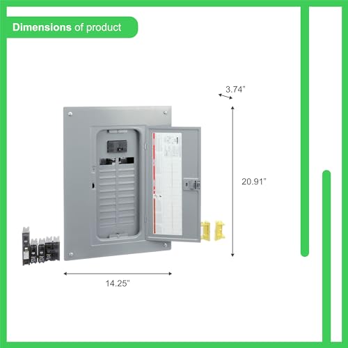 Square D - HOM2040M100PC1AVP Homeline 100-Amp 20-Space 40-Circuit Indoor Main Plug-On Neutral Breaker Load Center- Value Pack With Cafi Breakers