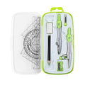 Unjoo Math Geometry Set 10 Pcs, Compass and Protractor for Students(Green) - color: Green