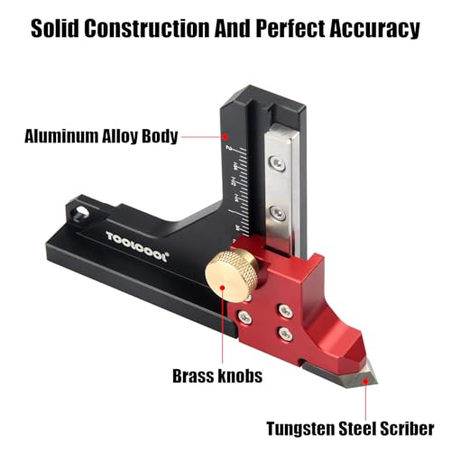 TOOLCOOL Table Saw Height Gauge Router Depth Gauge Tool Setting Gauge with Scriber Marking Tool Function (Imperial)