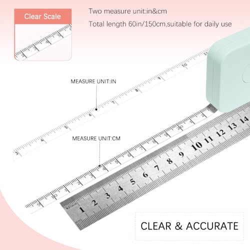 SlowVibes Bling Green Diamond Retractable Body Measuring Tape, 60 Inch - color: Green