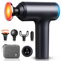 arboleaf Heated Massage Gun Deep Tissue, 3 Heat Levels, Silicone Round Head | massager gun with 5 preset speeds, adaptive pressure mode, 10mm amplitude, 4 heads, USB-C charging, low battery indicator - color: Matte Black