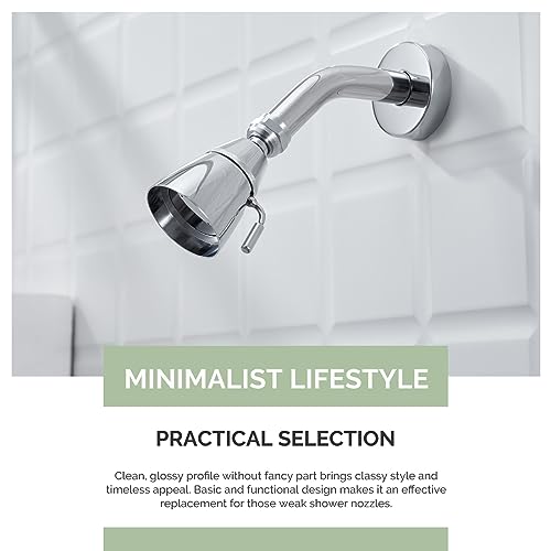 Angle Simple Shower Head High Pressure, Brass Shower Sprayer G 1/2, Chrome - color: Chrome