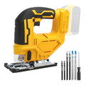 Cordless Jig Saw for Dewalt 20v Max Battery(Tool Only), Electric Jigsaw Cut Off Tool 400W 2700RPM 45° Beveled Cutting 3 Orbital Setting with 6 Blades for Straight/Curve/Circle Cutting (for Dewalt) - style: for Dewalt