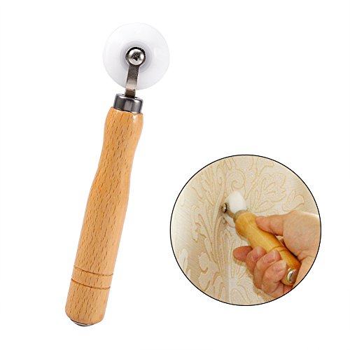 18.5cm Wood Handle Seamed Home Wallpaper Roller,POM Material Internal Seam Roller Corner Wallpaper Roller,Wallpaper Seam Roller for Home Wall Paper Decorating Hand Tool