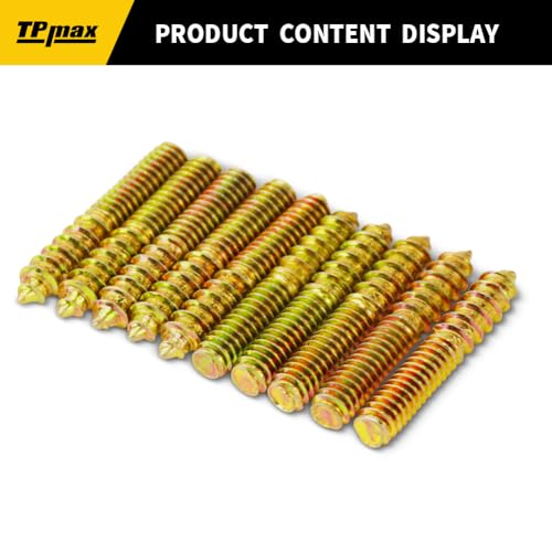 TPmax 10 Pack 1/4-20 x 1-1/2 Inch Hanger Bolts Double Headed Bolts Self-Tapping Screw Hanger Bolts for Furniture (1/4-20" x 1-1/2") - size: 1/4-20" x 1-1/2"