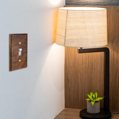 DoubleFill 4 Pcs Walnut Wood Switch Cover,13 * 8.2cm,Single Toggle - color: Single Toggle, size: 13 x 8.2 cm