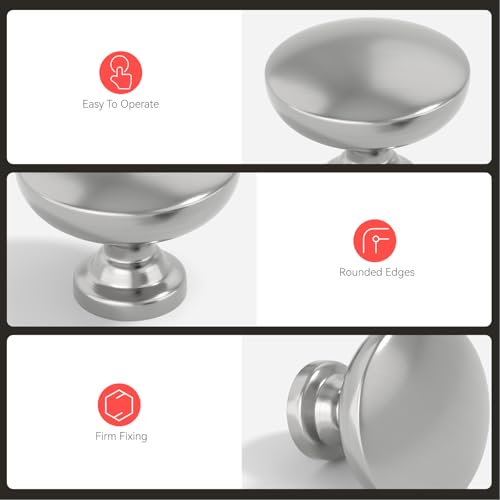 homdiy 25 Pack 1-3/16in Brushed Nickel Cabinet Knobs Dresser Closet Knobs - color: Brushed Nickel