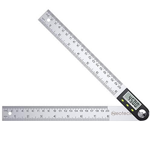 Neoteck 8 inch/200mm Digital Angle Finder Ruler, Stainless Steel Protractor - size: 8 inch