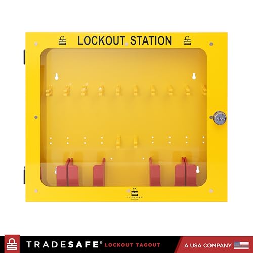 TRADESAFE Lockout Tagout Station, Lock Out Tag Out Station Unfilled - No Loto Devices Included, Wall Mount Loto Kit Cabinet, Lockout Station 22-1/2 x 18 x 3 inches - style: Unstocked