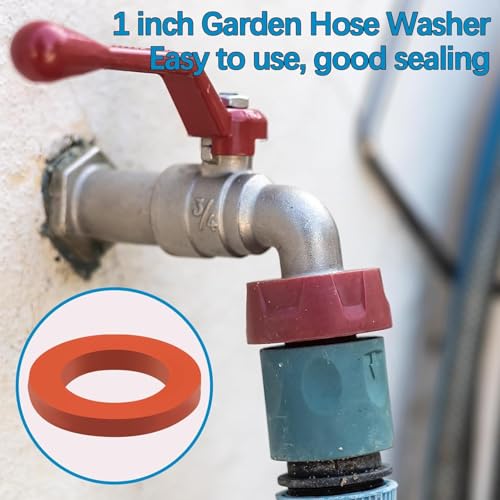 ZDBB 80 Pcs Garden Hose Gasket Rubber Seal, Fits All Standard 3/4 Inch Outdoor Hose Fittings with Heavy Duty Red and Black Self-Locking Tabs to Hold The Gasket Securely in The Fitting - size: 80 PCS