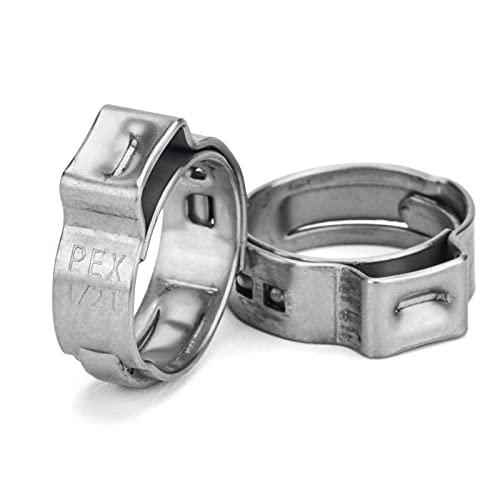 iCrimp 1/2 Inch Stainless Steel PEX Cinch Clamp Rings - size: 50pcs 1/2-Inch