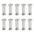 PATIKIL Hex Chicago Screws, 10 Set Binding Screw Posts M8 x 25 mm Connecting Hex Drive Socket Cap Bolt Nuts for Scrapbook Leather Belt Album Photo Furniture Repair, Silver - size: M8 x 25