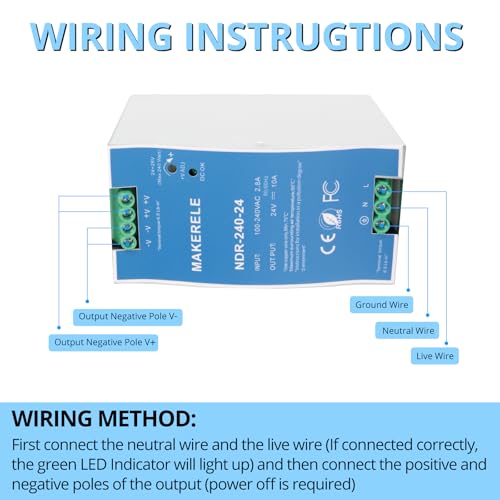 MAKERELE 24V MDR DIN Rail Power Supply 240W - style: 240W-24V