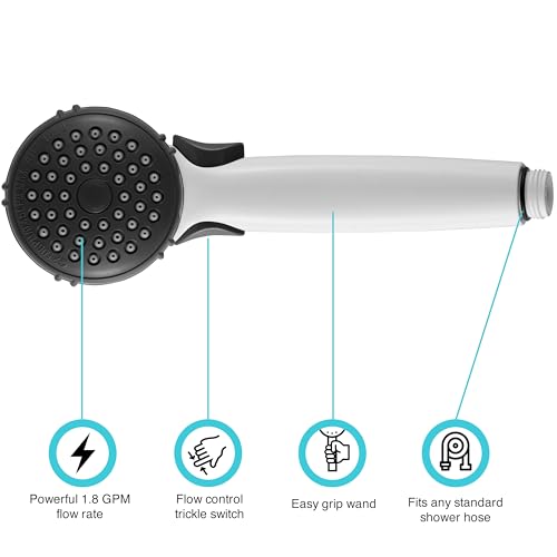 Dura Faucet DF-SA400K-WT RV Handheld Shower Head Hose Kit (White) - color: White, size: Full Kit