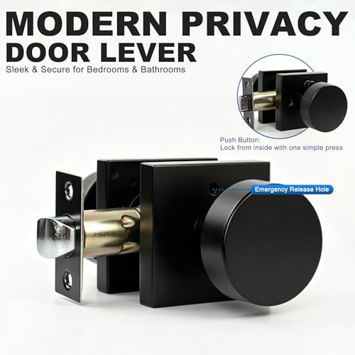 Interior Privacy Door Knob, Matte Black 3 Pack - color: Matte Black